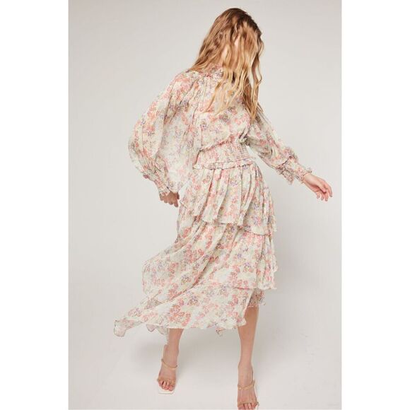 Elliatt Antonia Dress High Neck Midi Dress - in Wildflower Multi  size S NWT$289 - Picture 3 of 12